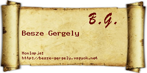 Besze Gergely névjegykártya
